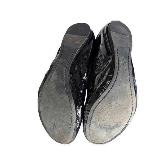 Tory Burch Caroline Women's Black Patent Leather Slip On Ballet Flats Size 7M - Picture 6 of 9